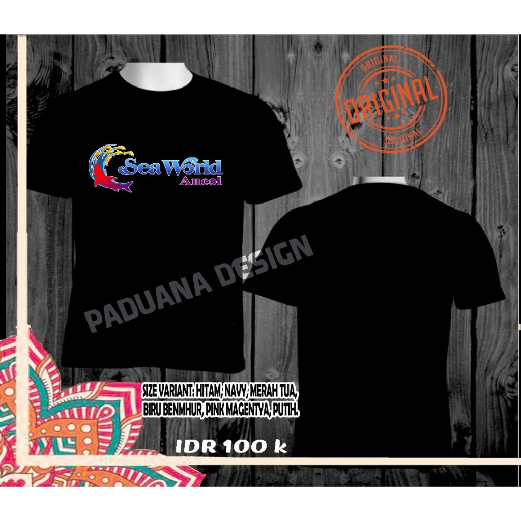Kaos Sea Word Ancol  Unisex Cotton Combed 24s Adem Lembut Kaos Traveling Oleh-Oleh Wisata Ancol Jaka