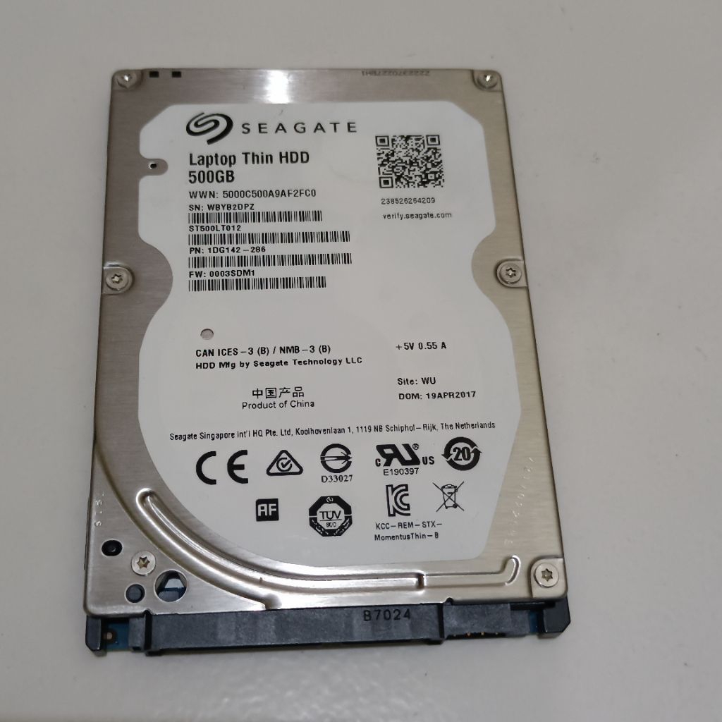 Hardisk Laptop 2.5" Seagate slim Bekas 500GB