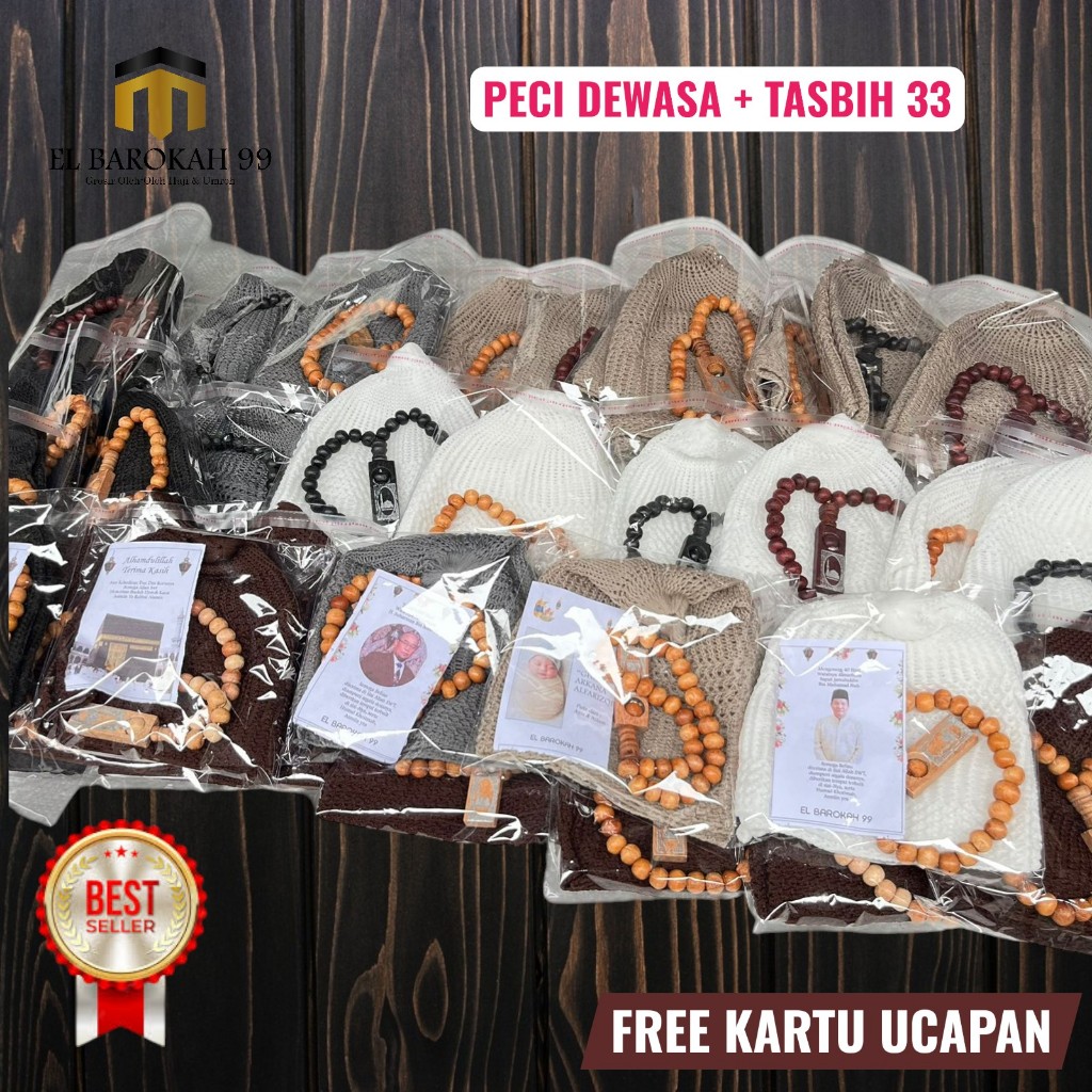 Peci Rajut/Oleh Oleh Haji/Peci Haji/Peci Karet/Kopeah Haji/Kopeah Rajut