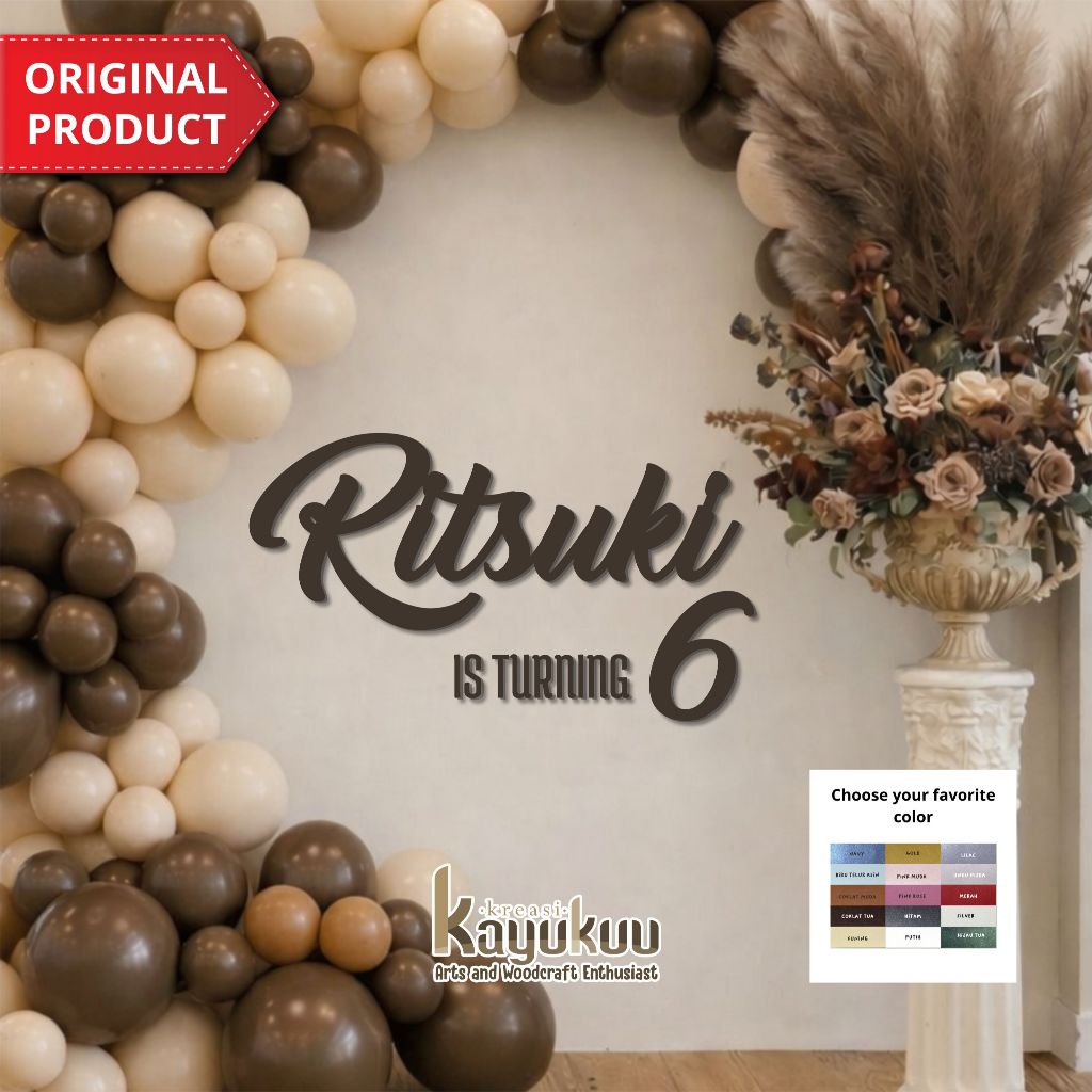 Kreasikayukuu Custom Nama Tulisan Kertas Jasmine Dekorasi Ulang Tahun Tasyakuran [HARGA PERHURUF]