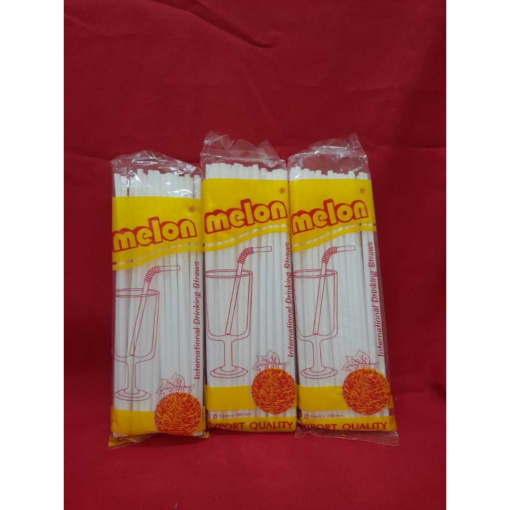 Sedotan Plastik Tekuk Putih