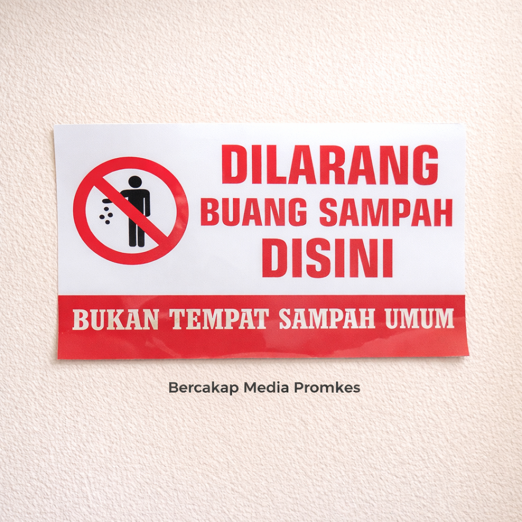 Stiker Bukan Tempat Sampah Umum - Larangan Buang Sampah - Stiker Dilarang Buang Sampah Disini