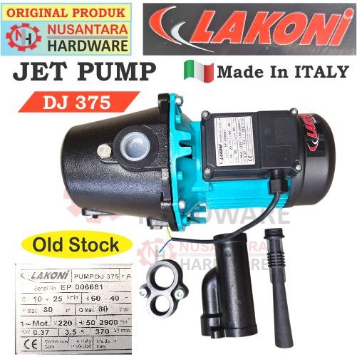 pompa jet pump 40 m LAKONI DJ 375 F made in italia, pompa air sumur dalam LAKONI DJ 375 F made in it
