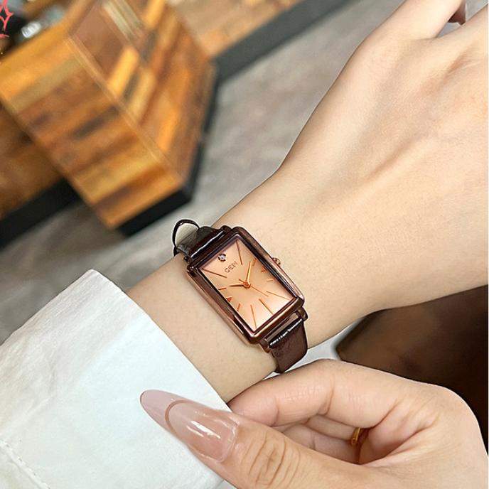 GEDI RETRO Jam Tangan Wanita Korea Strap LEATHER Analog Fashion Korea
