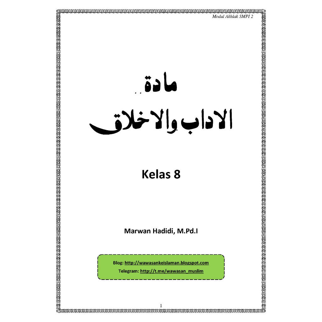 Modul Adab dan Akhlak Kelas-8 SMP