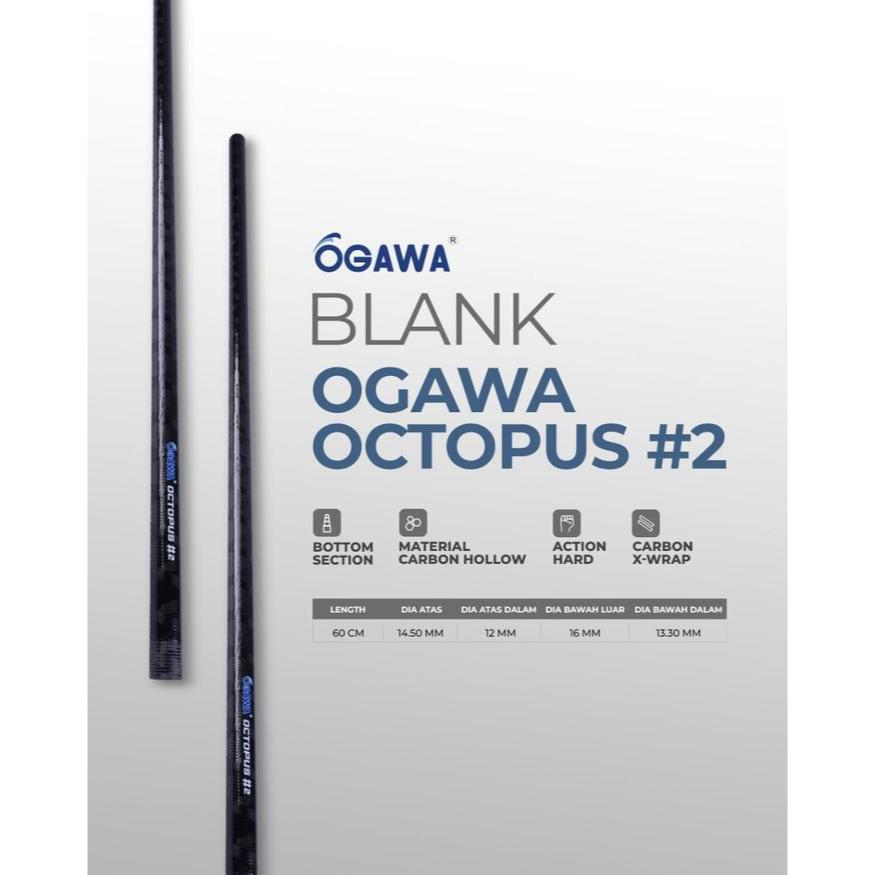 Blank Ogawa Octopus #1 dan #2  CARBON Top Dan Buttom