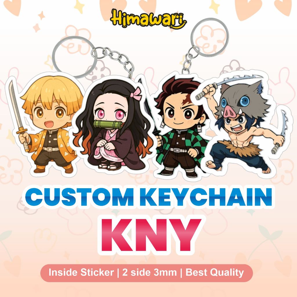 Custom Acrylic Print Keychain | Gantungan Kunci Kimetsu no Yaiba | Ganci KNY Akrilik