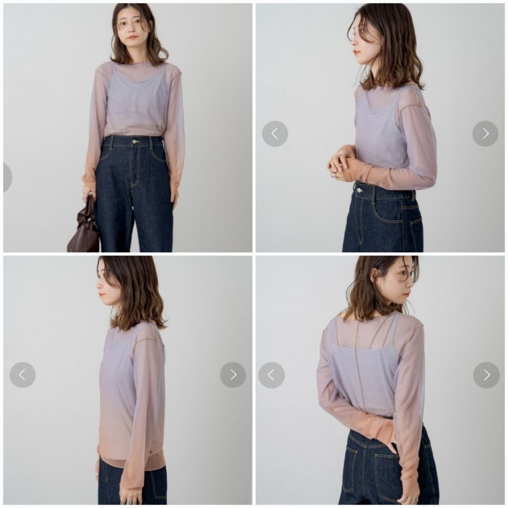 KASTANE ombre mesh top