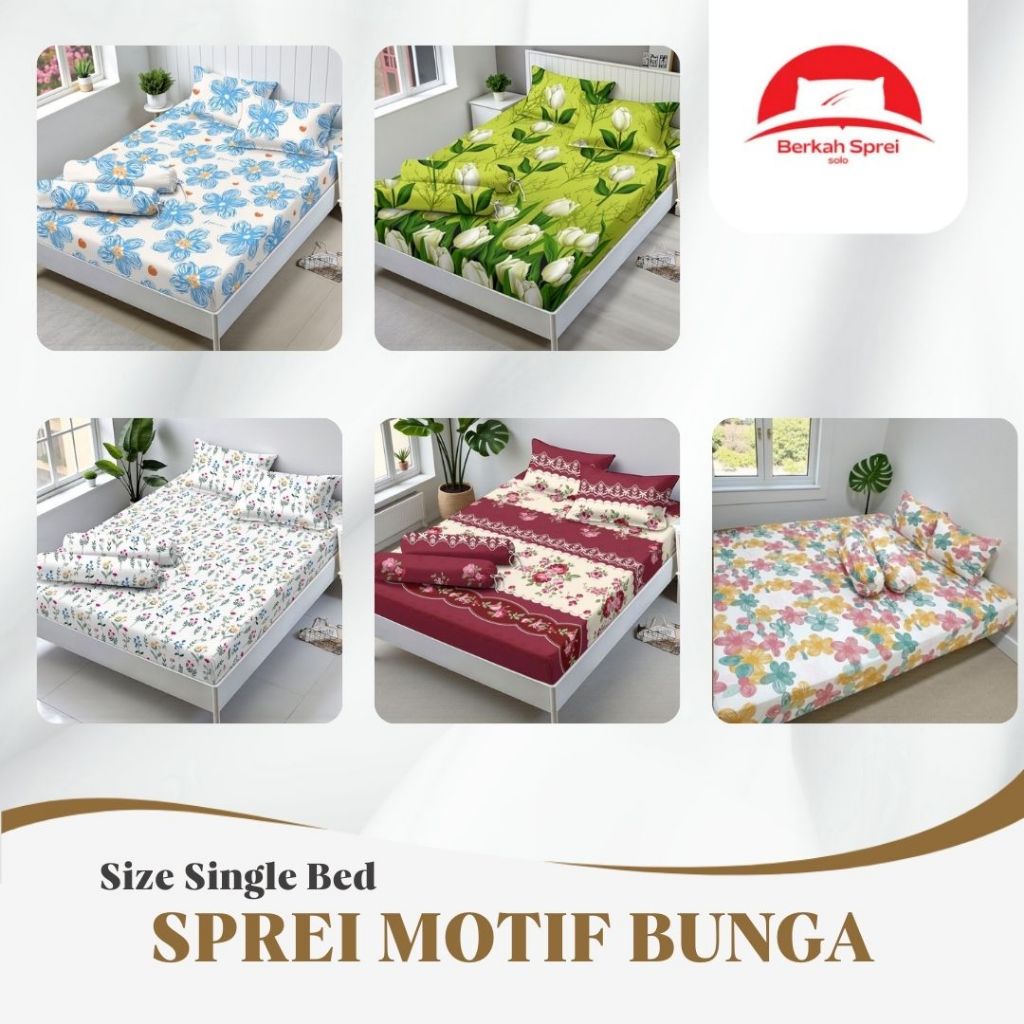 SPREI UKURAN 90 & 120 MOTIF BUNGA | SET SARBAN DAN SARGUL TINGGI 20CM | BUNGA KECIL AESTHETIC VINTAG