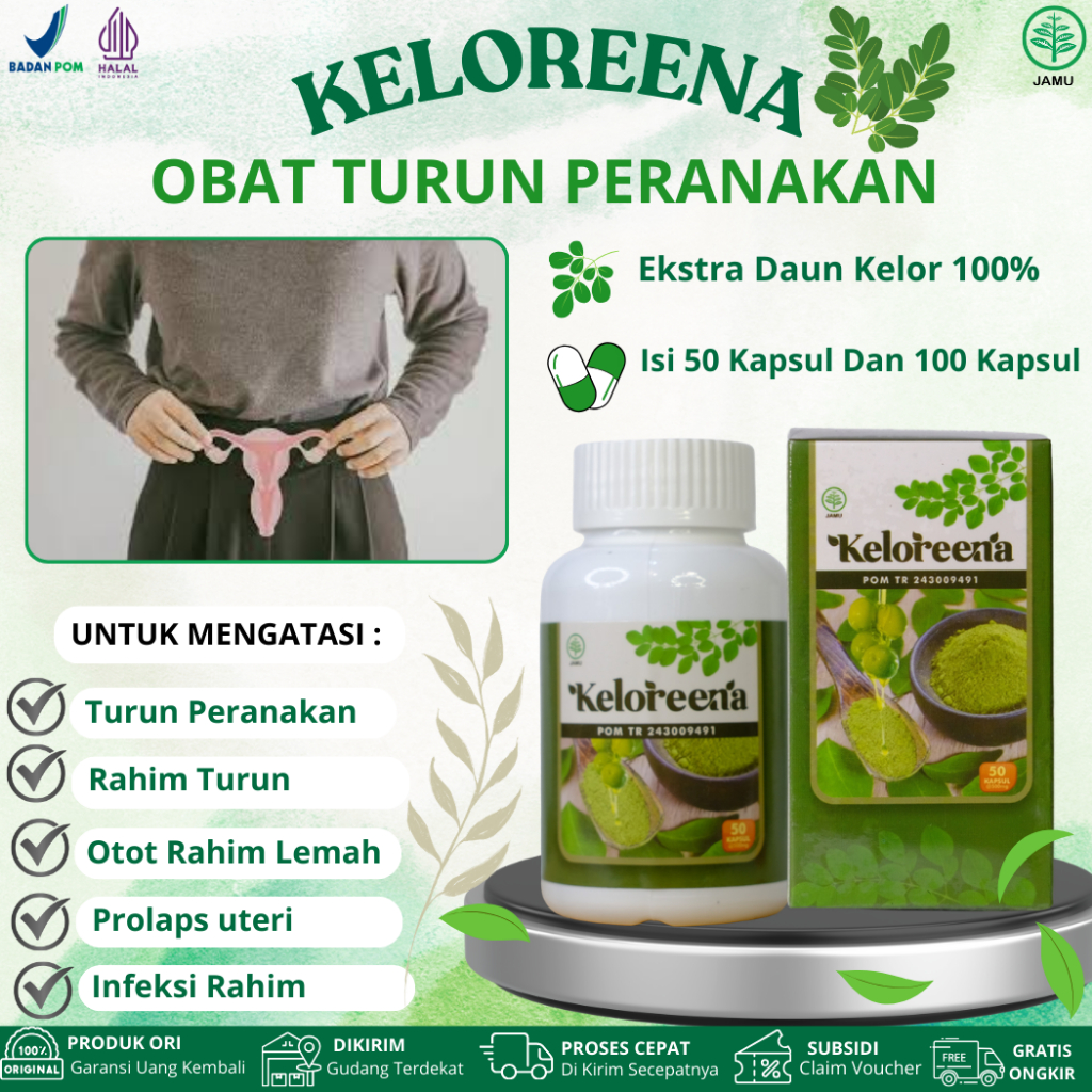 Kapsul keloreena Untuk Turun Peranakan, Rahim Turun, Prolaps uteri, Menaikan Rahim Jatuh, Peranakan 