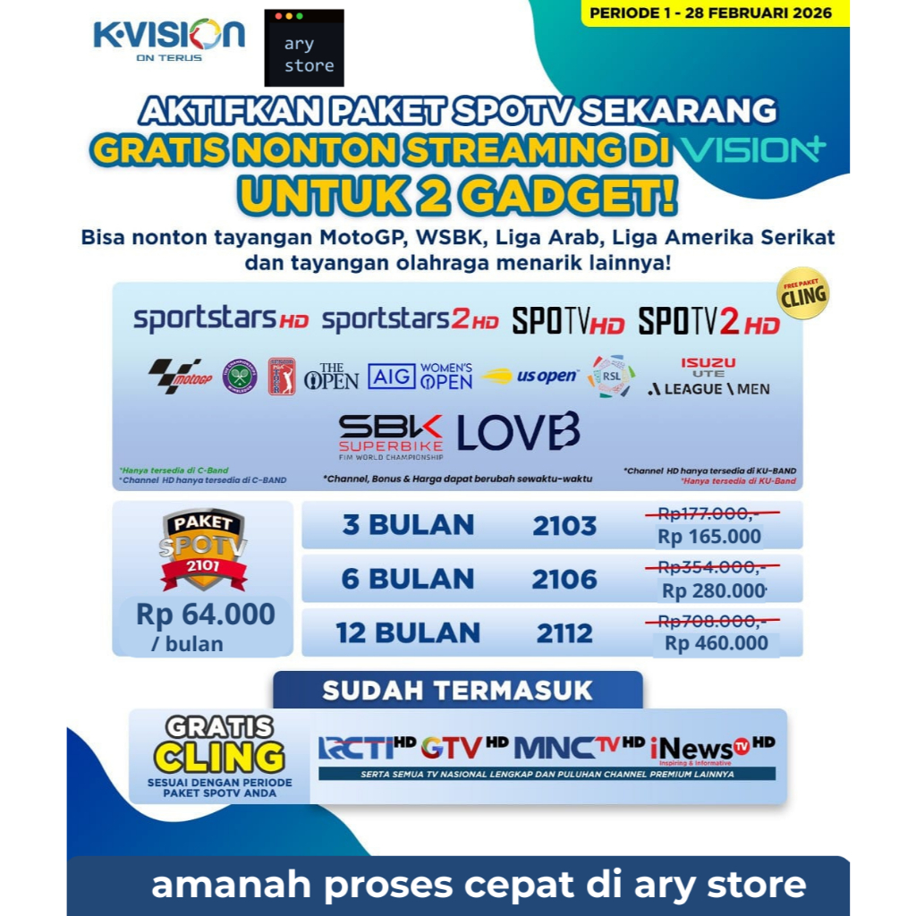 PAKET VOUCHER SPOTV K-VISION