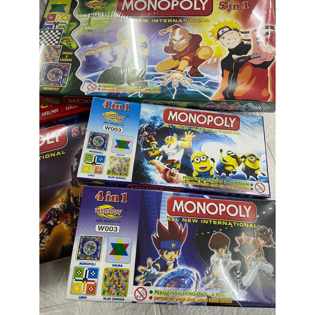 Monopoli 5in1 Internasional Jumbo | Mainan Anak Lengkap Ular Tangga Ludo Catur Halma