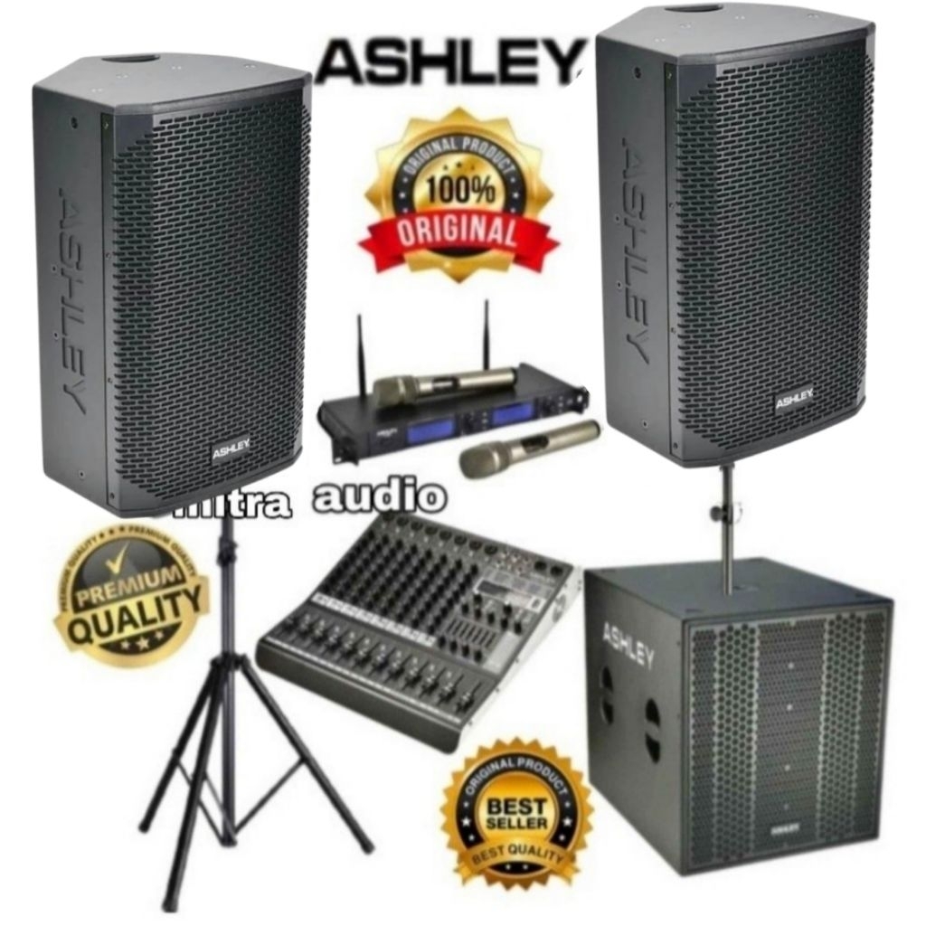 Paket Soundsystem Ashley Aktif 12 Inch Mixer Ashley 8 Channel Subwoofer Ashley Aktif 15 Inch