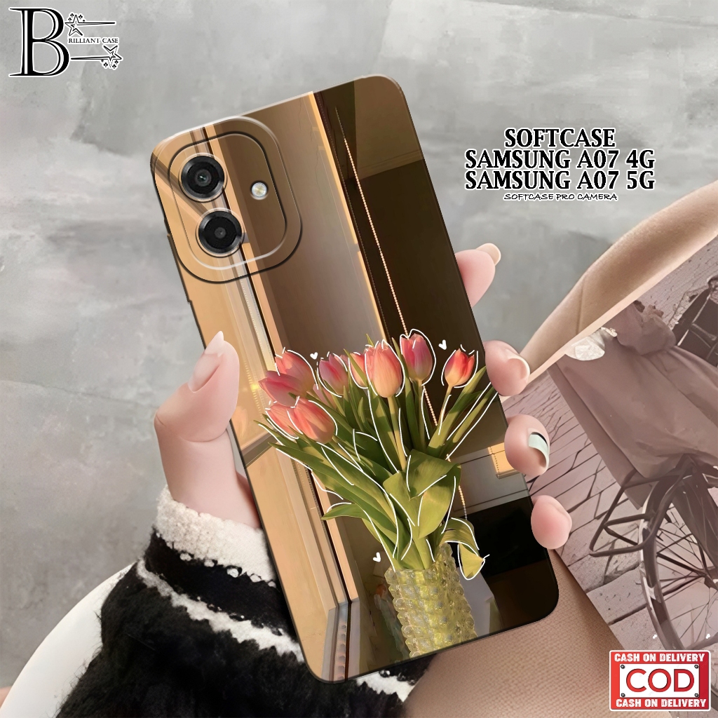 Case Samsung A07 5G 2026 Terbaru - Fashion Case Bunga - Casing Samsung A07 5G 2026 - Silikon Pro Cam