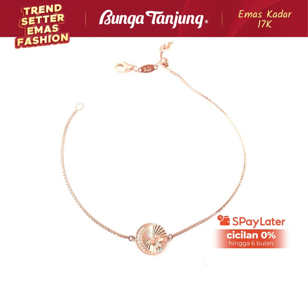GELANG SERUT KOIN ARSIR - EMAS 17K - BUNGA TANJUNG