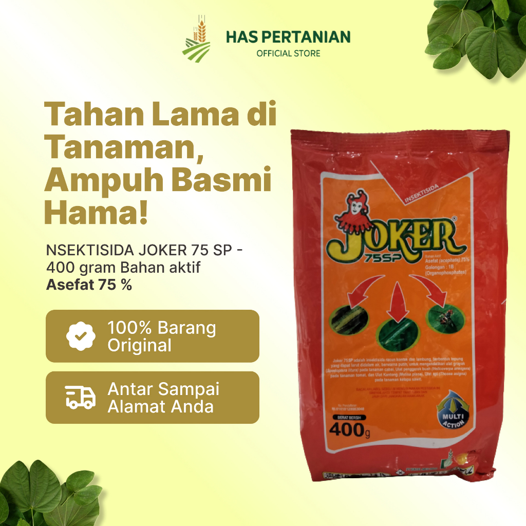 Insektisida Joker 75 SP 400 Gram - Sistemik, Bubuk Putih, Efektif untuk Ulat Grayak dan Penggerek Bu