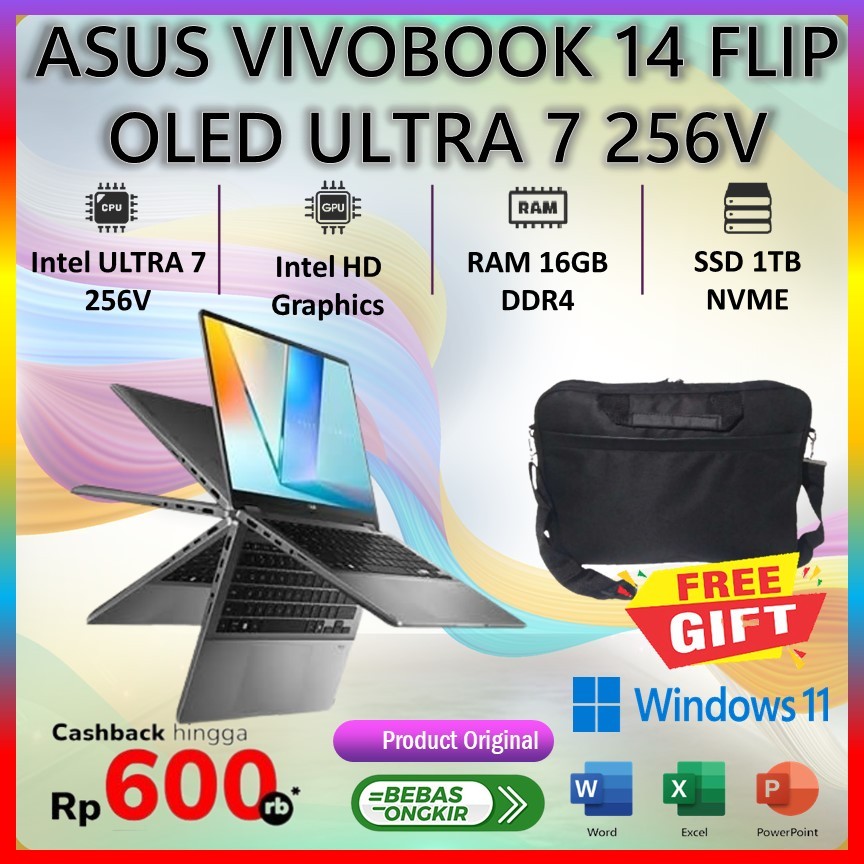 ASUS Vivobook 14 Flip OLED TP3407SA Intel Core Ultra 7 256V 16GB 1TB 14" Touch