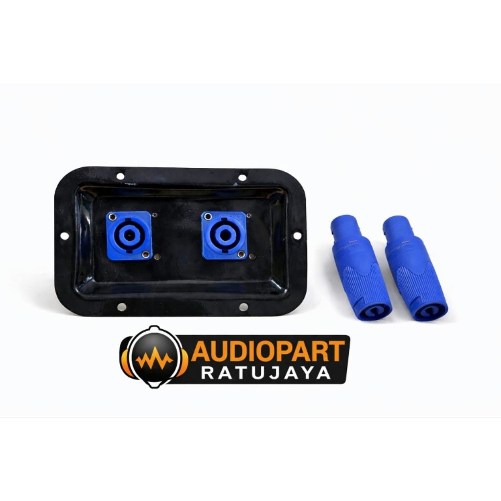 PAKET HEMAT ( PLAT SPIKON 9X13 + 2 SOKET SPIKON BMA BIRU + 2 JACK SPIKON BMA BIRU )