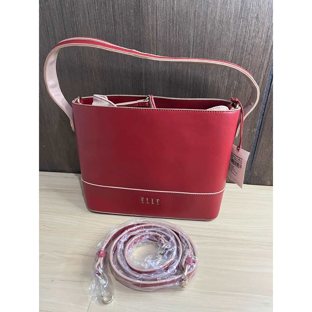 Tas hand bag sling bag ELLE original 100% burgundy no defect