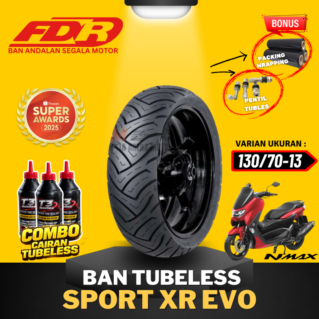 [READY COD] BAN FDR SPORT XR EVO 130/70-13 RING 13 / BAN FDR TUBELESS TUBLES RING 13 (130/70-13) / B