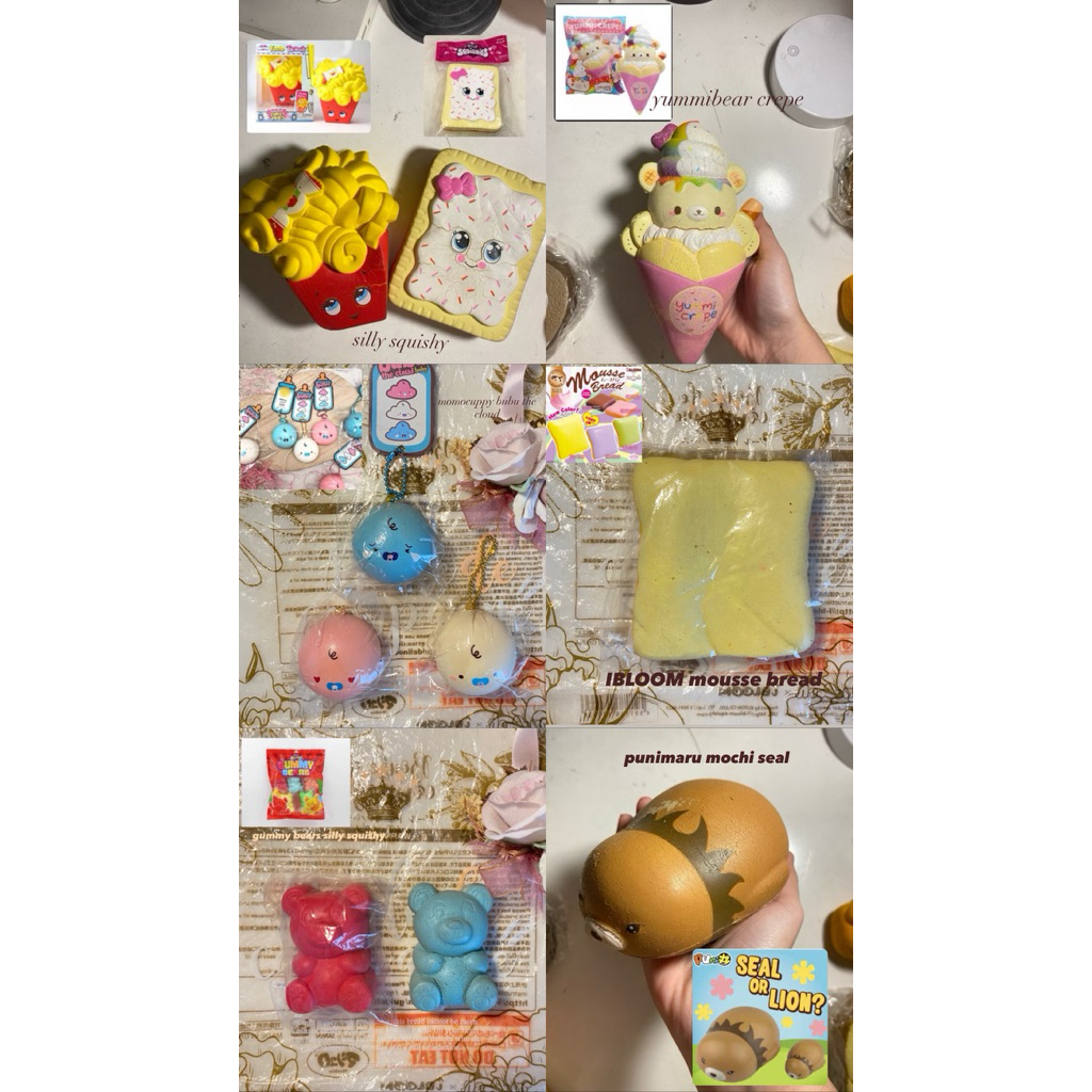 preloved squishy IBLOOM, Silly Squishy, Punimaru, yummibear, etc JUAL MURAH free 1 squishy setiap pe