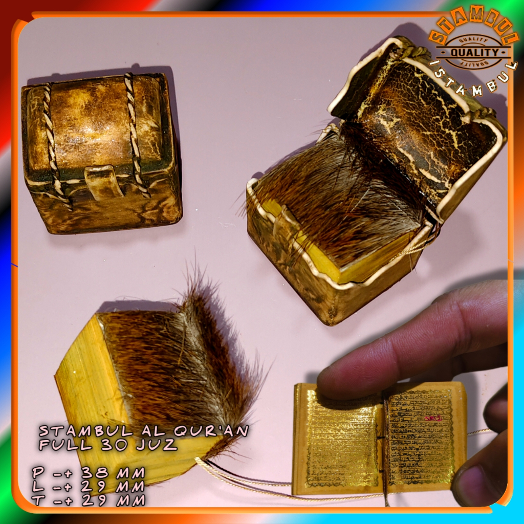 (BISA COD) Stambul AL QUR'AN sampul kulit KIJANG tinta emas WLYATALATTHOF w.merah