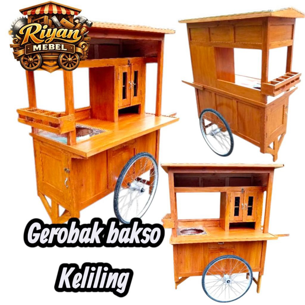 GEROBAK BAKSO KELILING RODA BAN BECAK