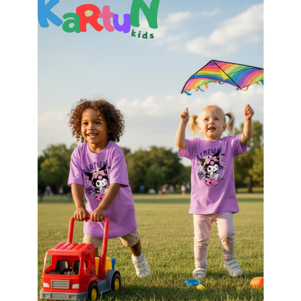 KARTUN KIDS KUROMI WARNA UNGU Kaos Anak Oversize Katun | Kaos GAMBAR Karakter Anak Laki Laki Perempu