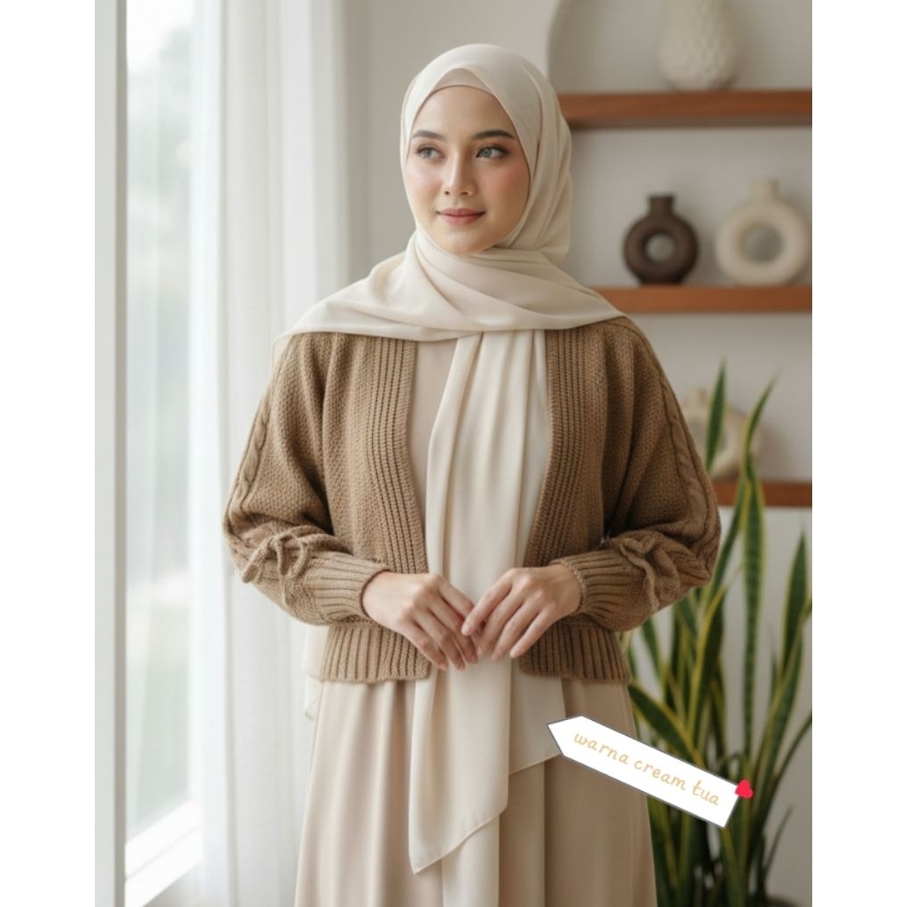 Minan Balero cardy Batwing atasan rajut wanita Model Klalawar Lengan balon