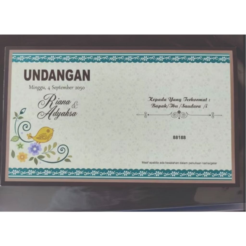 Blangko undangan ERBA 88188