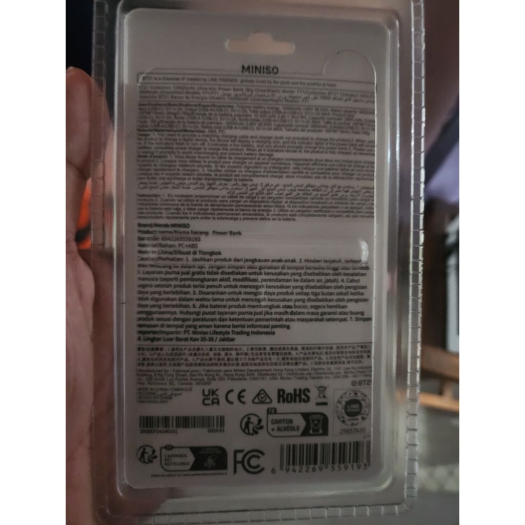 Power Bank Miniso BT21 10.000Mah ( Original )