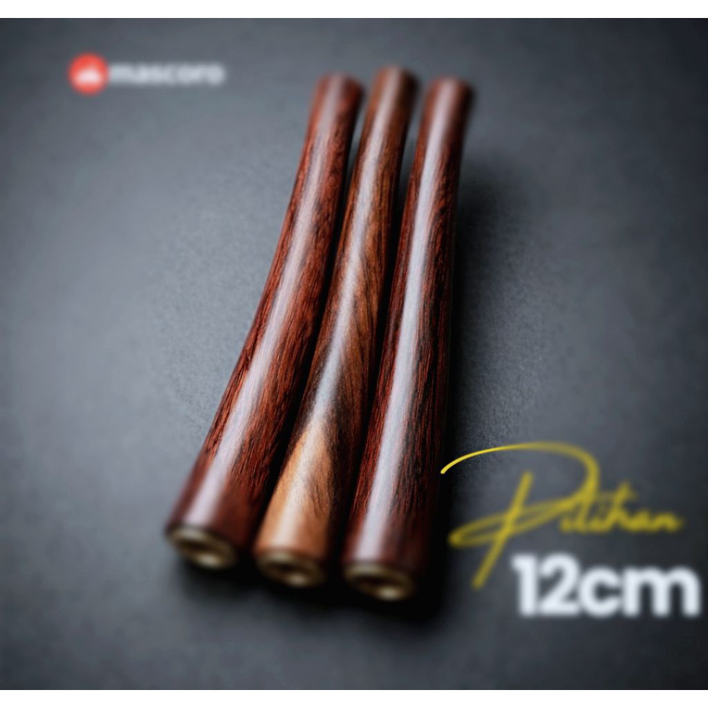 once pipa kayu pipa cangklong kayu galih asem bermotif lengkung ramping