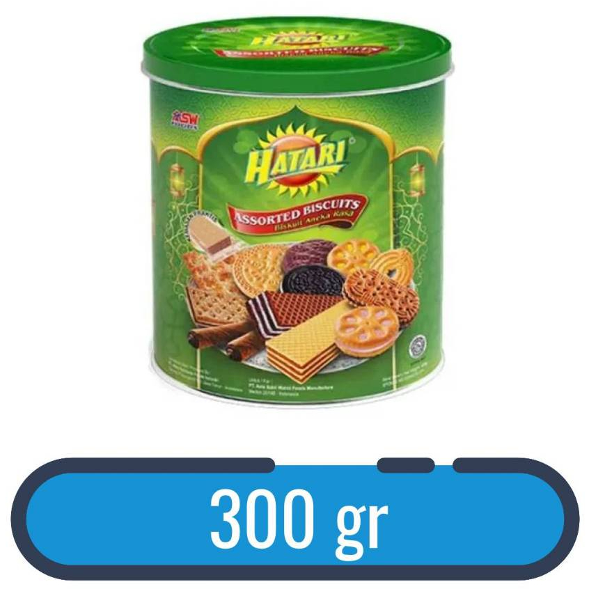 Hatari Biskuit Bulat Assorted Kaleng 300 gr