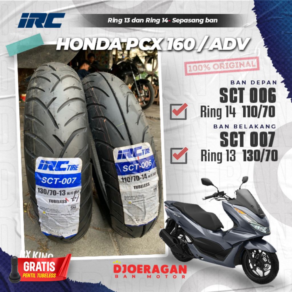 PROMO!! BAN IRC PCX 160 TUBELES ORIGINAL NEW