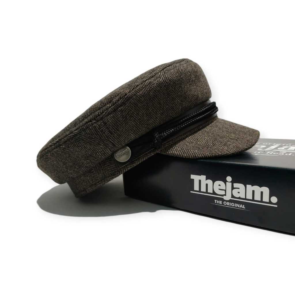 Thejam. Sailor hat wool herringbone brown | Fiddler caps | Topi Fisherman