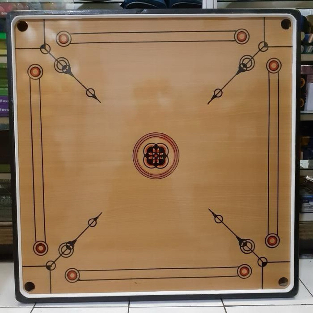 Meja karambol besar ukuran 100x100cm warna Cream - Mejanya aja