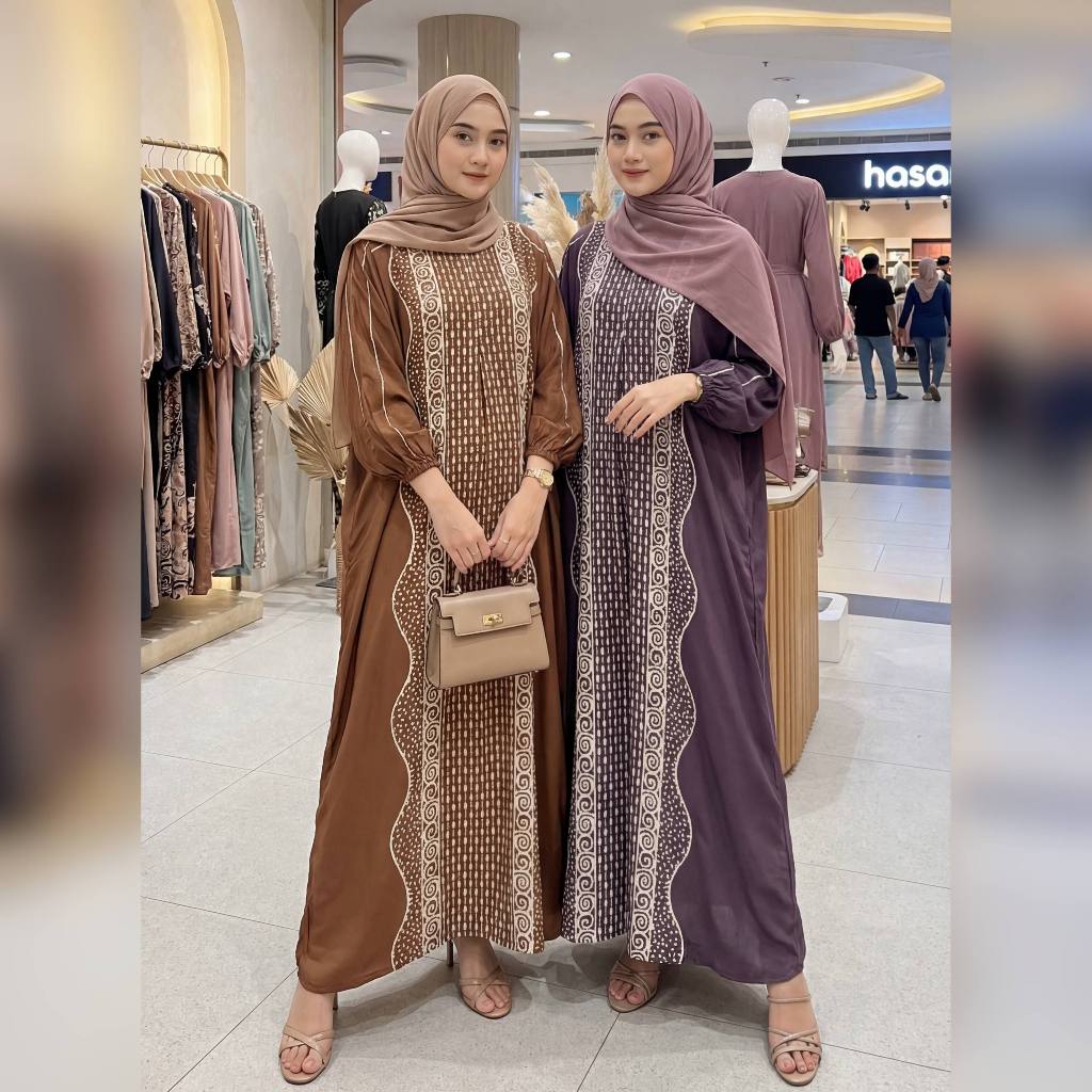 ZASFA Kaftan Putri Diana Model Terbaru Muslimah Fashion Hijub Style Sayida Kaftan Jumbo Rayon Super 