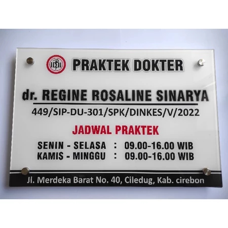 Akrilik Papan Nama Praktek Dokter