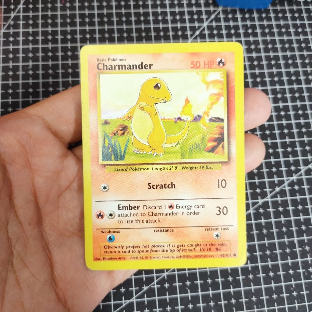 kartu pokemon vintage charmander base set 46/102 1999 original