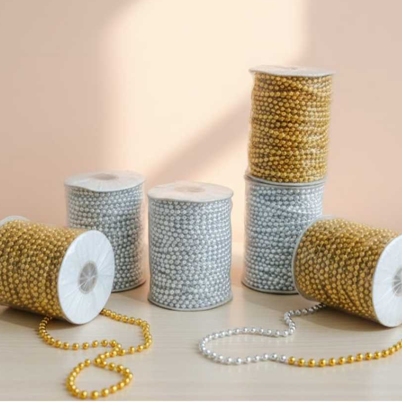 5 METER PAREL LADA 3.5.6mm  - Parel Lada - Rantai Lada - Mutiara renteng emas perak aksesoris mahar