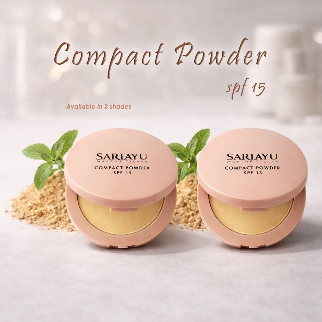 SARIAYU Compact Powder SPF 15 – Bedak Padat dengan UV Protection, Halus & Natural Finish