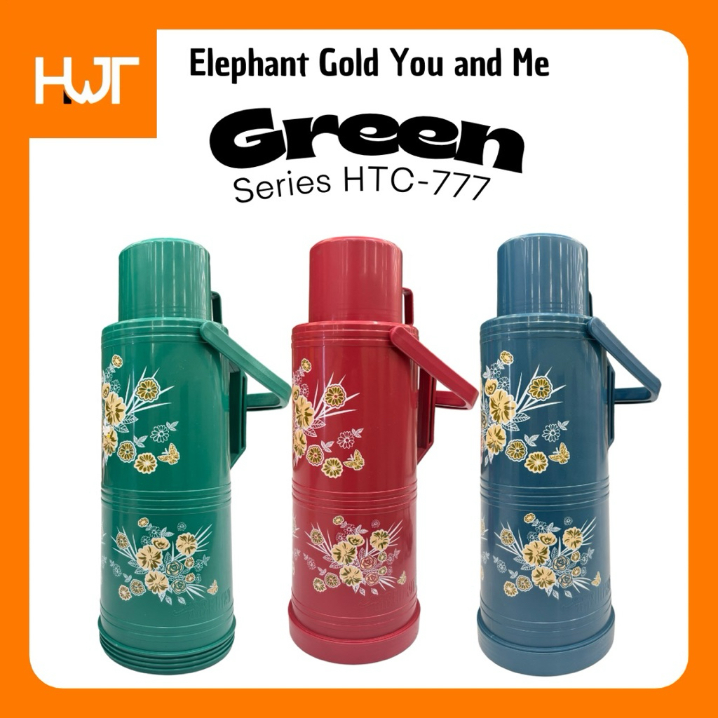 [HWT STORE] Termos Elephant GOLD | Series Green | HTC-777 | Kapasitas 2 Liter - Tahan 48 Jam