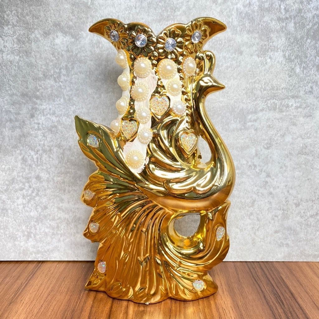 VAS BUNGA KERAMIK ATAU GUCCI PAJANGAN TINGGI 25CM
