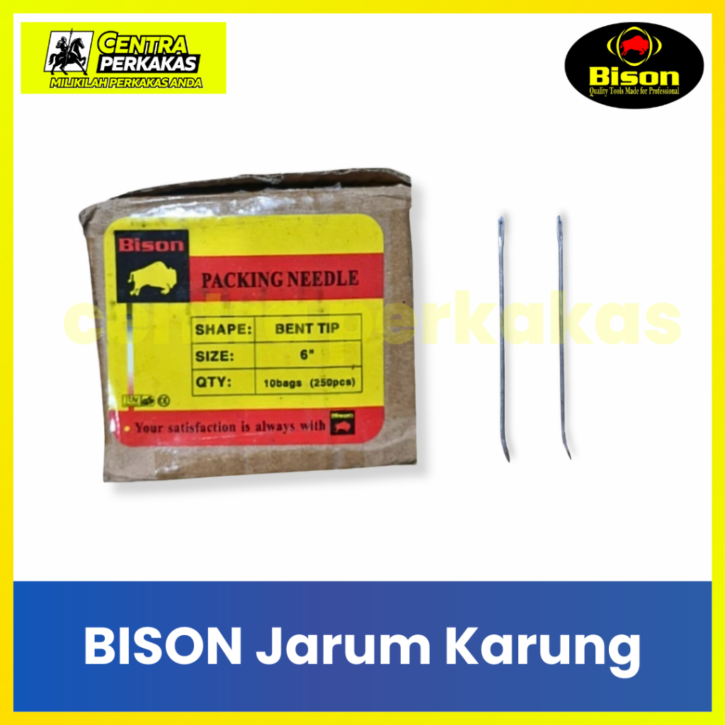BISON Jarum Karung Kualitas Super Anti Patah / Jarum Jahit Karung Beras & Paket Ekspedisi @PCS