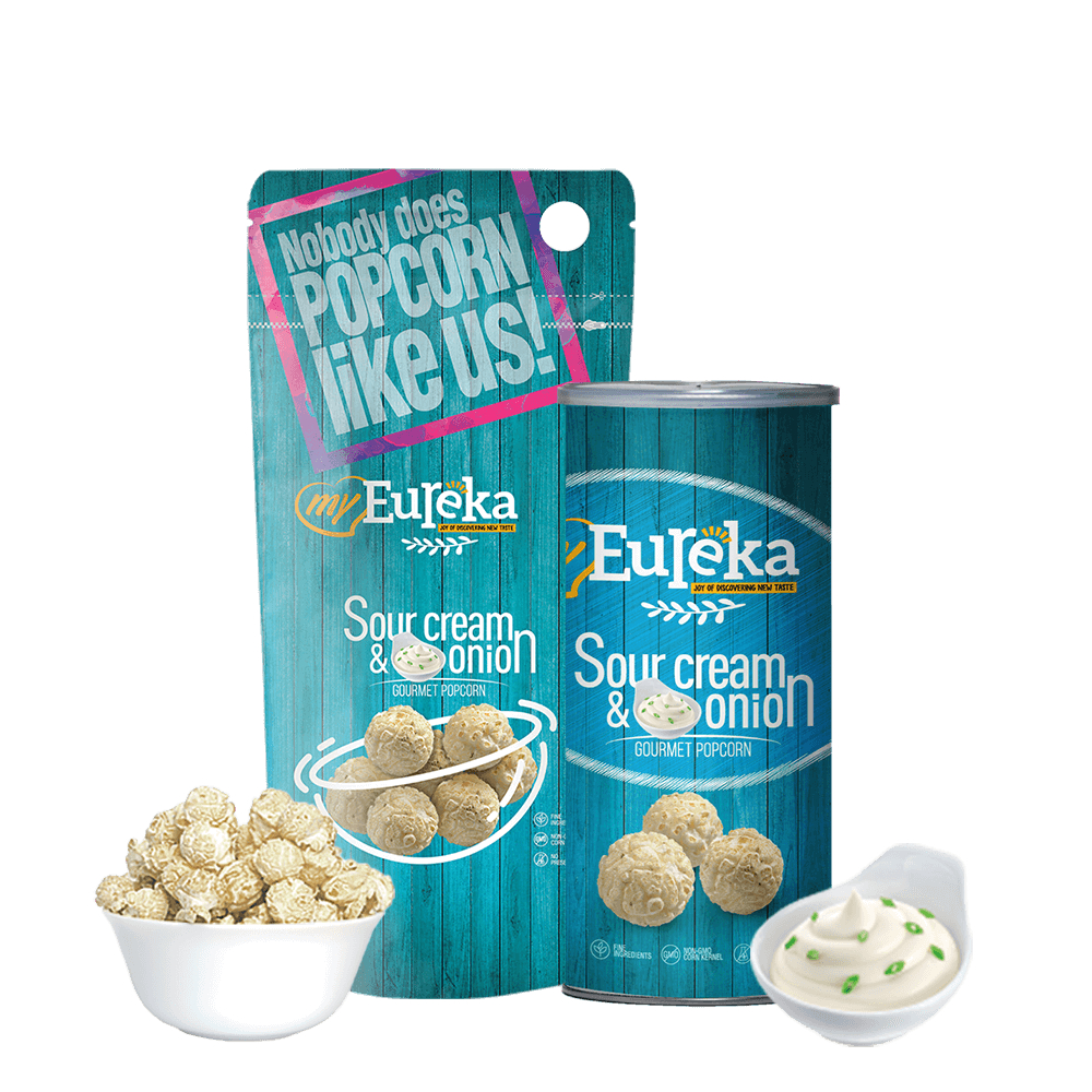 myEureka Popcorn Gourmet Sour Cream & Onion Pouch Tabung Asli Malaysia