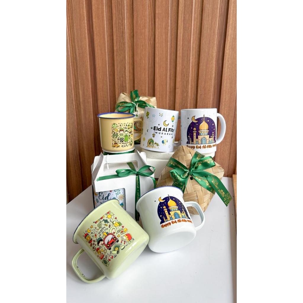 PREMIUM  MUG CUSTOM DESIGN LEBARAN IDUL FITRI NATAL - MUG KERAMIK CUSTOM - MUG ENAMEL CUSTOM - MUG G