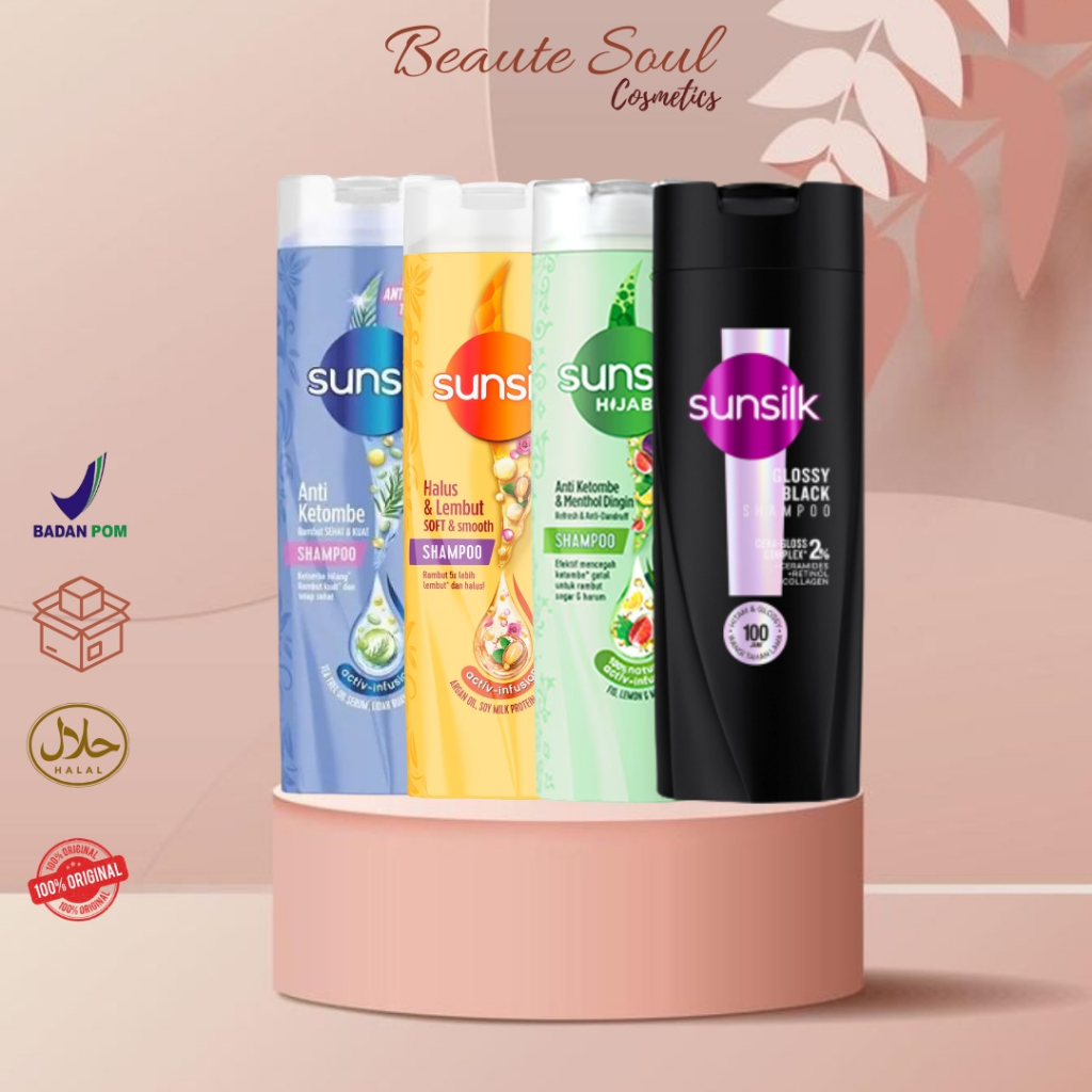 BEAUTESOUL - Sunsilk Shampoo 70 ml II 160 ml -Melembutkan, Menghitamkan dan Anti Ketombe