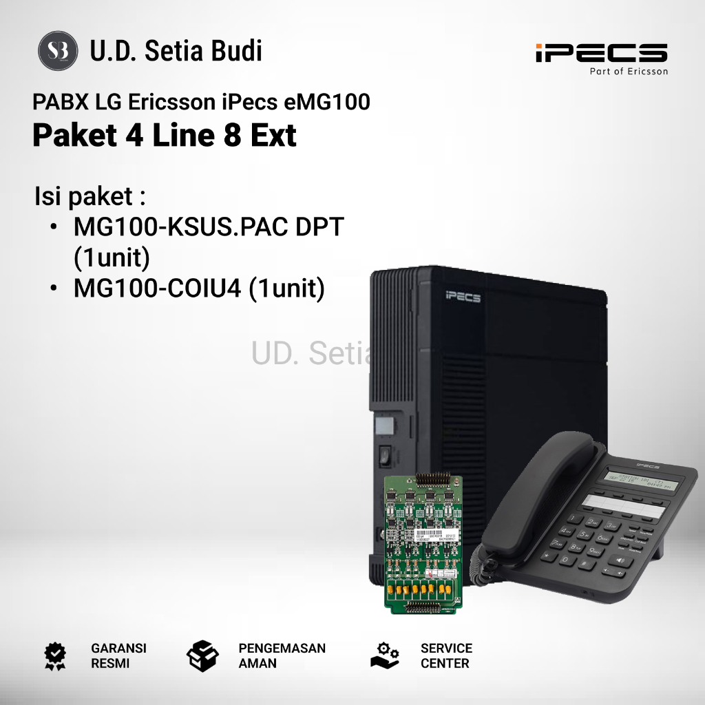 PABX LG Ericsson iPecs eMG100 Kapasitas 4 Line 8 Ext + Key Telephone