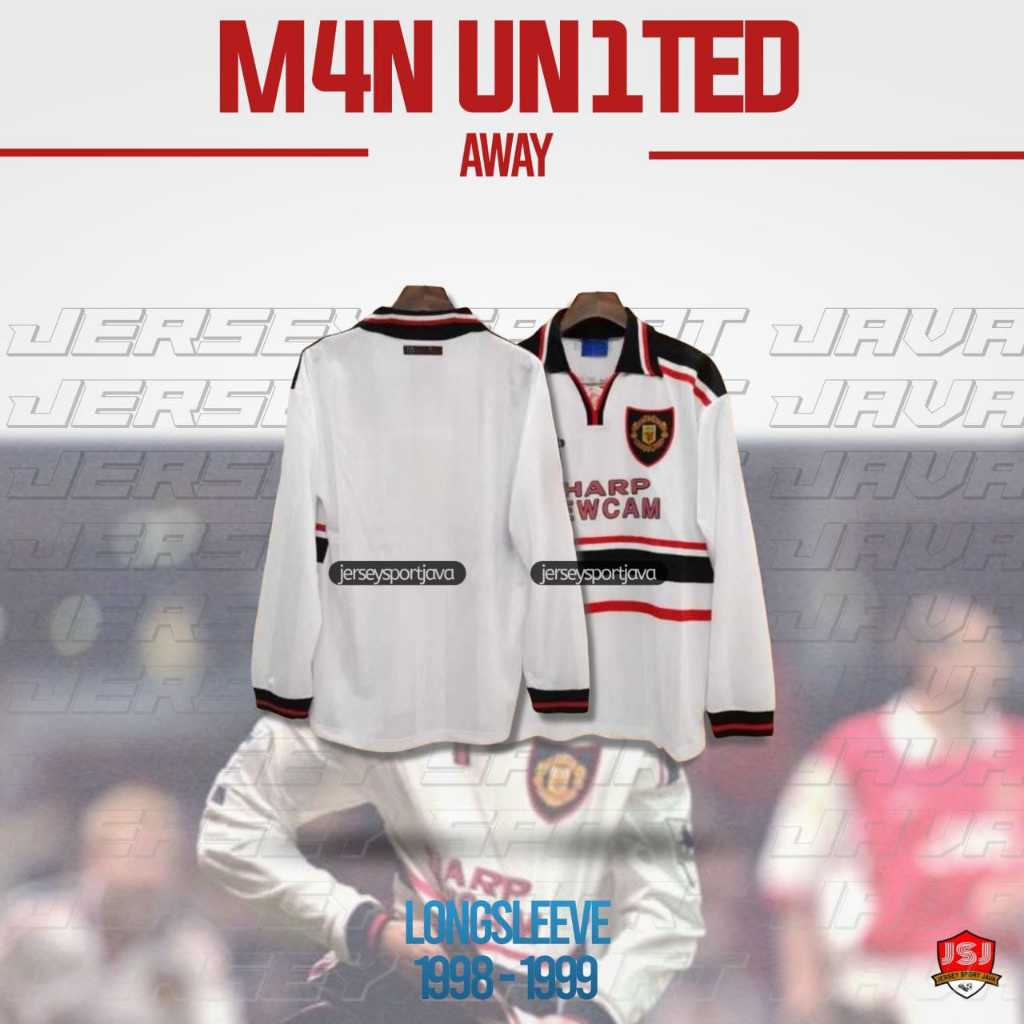 ( BIOSA COD ) JERSEY BAJU BOLA PRIA LENGAN PANJANG RETRO MU AWAY 98/99 GRADE AAA+ - BEST HIGT QUALIT