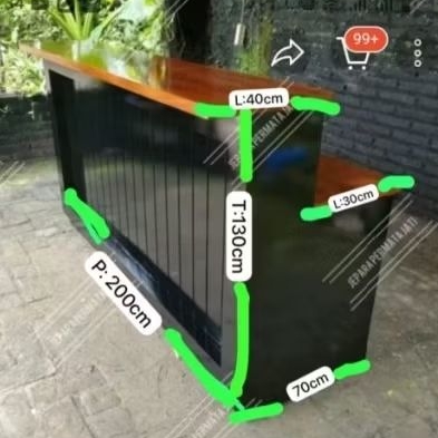 Meja bar custom / minibar / meja dapur / meja makan